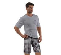 e.VIP® Chris S 325A Pijama para hombre, 100 % algodón, gris, XL