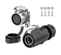 E-WeiChat EW-LP20 Conector industrial estanco IP68 Conector de aviación Conector circular antiinterferencias Conector eléctrico de liberación rápida M20 2-12 Pines Enchufe de brida (12 Pines)
