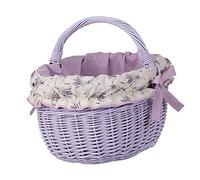 e-wicker24 Alles aus Weide Cesta de la compra ovalada de mimbre, color lavanda
