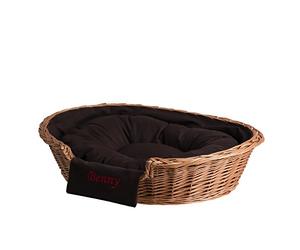 e-wicker24 Alles aus Weide Produktbild Almacenamiento de Mimbre para un Perro/Un Gato con un cojín Suave, un Tumbona para Animales, rodamiento de Gato/Perro, de Almacenamiento Cama