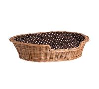 e-wicker24 Alles aus Weide Un Almacenamiento de Mimbre para un perro/Un Gato con un cojín suave, un Tumbona para animales, rodamiento de gato/perro, de almacenamiento cama para perro/gato cama