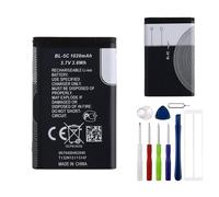 E-yiiviil Batería de repuesto (1200 mAh/3,7 V) BL-5C, compatible con Brondi Amico Favoloso/Nokia 2323C 2330 2600 2700, con herramientas