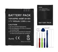 E-yiiviil Batería de repuesto AHDBT-301 de 3,7 V 1600 mAh, compatible con GoPro Hero3 / GoPro Hero3 + cámara deportiva con herramientas
