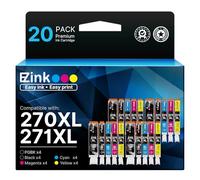 E-Z Ink (TM) Compatible Ink Cartridge Replacement for Canon PGI-270XL CLI-271XL PGI 270 XL CLI 271 XL to use with PIXMA TS6020 TS9020 (4 Large Black,4 Small Black,4 Cyan,4 Magenta,4 Yellow) 20 Pack