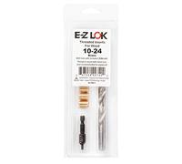 E-Z LOK 400-3 insertos roscados para madera, kit de instalación, latón, incluye 10-24 insertos de rosca de cuchillo (6), taladro, herramienta de instalación