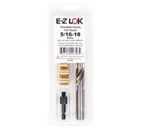 E-Z LOK 400-5 insertos roscados para madera, kit de instalación, latón, incluye insertos de rosca de cuchillo 5/16-18 (5), taladro, herramienta de instalación