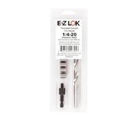 E-Z LOK Insertos roscados 400-4-CR para madera, kit de instalación, acero inoxidable, incluye insertos de rosca de cuchillo de 1/4-20 (6), taladro, herramienta de instalación