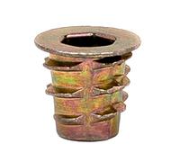 E-Z LOK Insertos roscados hexagonales para madera blanda, aleación de zinc, con bridas, 1/4-20 x 10 mm de longitud, paquete de 50, (901420-10)