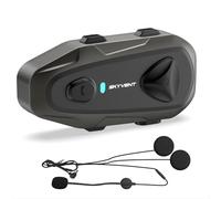 E1 - Auricular Bluetooth para moto - Bluetooth 5.3 - Intercomunicador profesional para casco hasta 800 m, control de voz impermeable IP65 y llamadas manos libres, altavoces HD y cancelación del ruido