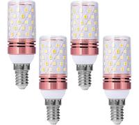 E14 Led Bombilla 12W, 220V-240V, 120W E14 Halógeno Bombilla Equivalente, Tornillo De Maíz 1200LM para La Lámpara Iluminación del Hogar Dimmable, 4-Pack(Tri Color dimming)