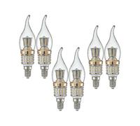 E14 Led Candle Bulbs 10w Small Screw Candelabra Led Light Bulbs Not Dimmable Warm White 3000k Chandelier Bulbs(equivalent To 90w)6 Packs [energy Class