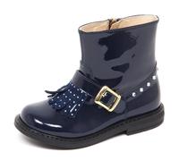 E1438 stivaletto bimba blu TWIN-SET SIMONA BARBIERI patent biker boot kid girl