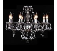 E14modern Luxurious Crystal Chandelier Candle Island Lighting Pendant Lamp Ceiling Light Fixture for Dining Living Room Kitchen Bedroom Hallway Entry-Golden. 8 Head(Soot,8 Head)