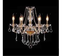 E14modern Luxurious Crystal Chandelier Candle Island Lighting Pendant Lamp Ceiling Light Fixture for Dining Living Room Kitchen Bedroom Hallway Entry-Golden. 8 Head(Golden.,6 Head)
