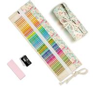 E1mity H&B - 50 lápices de colores con sacapuntas y borrador, juego de dibujo de artista con bolsa de almacenamiento, mezcla vibrante para libros de colorear para adultos, proyectos de bocetos y arte