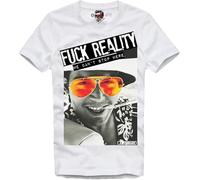 E1SYNDICATE Mens T Shirt Fear and Loathing in Las Vegas Johnny Depp Bat Country 3325 White Size M