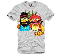 E1SYNDICATE T Shirt Cheech & Chong UP in Smoke Ernie Bert Marijuana Ganja(Medium)