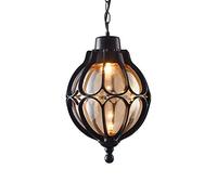 E27 Lámpara colgante impermeable para exteriores Aluminio fundido a presión Techo negro Cadena de luz colgante Globo creativo ajustable Linterna de suspensión Bola mediterránea Villa Porche Araña