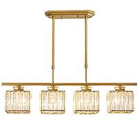 E27 Lámpara De Comedor De Cristal Cuadrada Simple Nórdica,Lámparas De Cristal Creativas,para Sala De Estar Comedor Bar,Lámpara De Cristal Rectangular De Lujo Ligera-Negro. 3 Cabeza