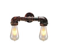 E27 Lámpara de pared de tubería de agua vintage Forma de grifo 2 luces Aplique de pared Steam Punk Loft Industrial Iron Rust Iluminación de pared Retro Home Bar Decor Accesorio de iluminación (Color :