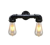 E27 Lámpara de pared de tubería de agua vintage Forma de grifo 2 luces Aplique de pared Steam Punk Loft Hierro industrial Óxido Iluminación de pared Retro Home Bar Decoración Accesorio de iluminación