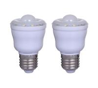 E27 LED Bombillas con sensor de movimiento PIR, 2W, Equivalentes a 30W Incandescentes,Blanco Frío 6500K,luz nocturna de encendido/apagado automático para escaleras,AC 220 - 240V,No regulable