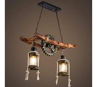E27 Vintage Wood Pendant Lamp Creative Industrial Loft Antique Hanging Lamp Retro Glass Metal Decorative Chandelier Vintage Lighting Bar Coffee Living Room Bedroom Hanging Lights