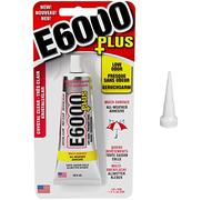 E6000 Plus - Pegamento para manualidades y boquilla de punta corta original, para tela, madera, joyas, cristal, gemas, cuentas adhesivas, etc. 26.6ml