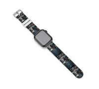 Ea-gle's Flying Lake - Correa de reloj compatible con Apple Watch, correas de repuesto de silicona, 42mm/44mm, Silicona, Sin piedra preciosa