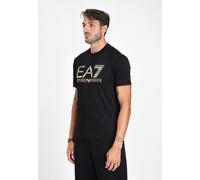 EA7 Camiseta Hombre Negro Manga Corta De con Estampado Log Vástago
