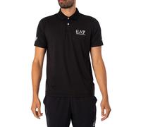 EA7 de los hombres Polo Ventus con logo en el pecho, Negro