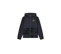 EA7 Emporio Armani 7B000214 Sudadera para niños y jóvenes con capucha Graphic Series Boy de mezcla de algodón afelpado orgánico ASV, Grey Fancy, 8 años