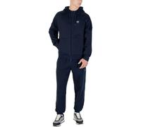 EA7 Emporio Armani Conjunto Deportivo, Chándal Azul marino con Capucha y Cremallera, Sudadera y Pantalones con Logo (FR/ES, Letras, L, Regular, Regular, Azul marino)
