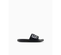 EA7 Emporio Armani Slides con maxi logo Ciabatte con fascia da uomo black