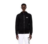 EA7 Emporio Armani - Sudadera con capucha y cremallera para hombre de algodón, Negro , XXL
