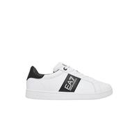 EA7 Emporio Armani Zapatillas Deportivas, Blanco y Negro, Diseño Clásico con Logo Lateral, Cordones Blancos (Blanco/Negro, Sistema Tallas Calzado EU, Adulto, Números, Mediano, 44)