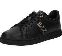 EA7 Emporio Armani Zapatillas Deportivas, Cuero Negro con Logo Dorado, Suela Antideslizante (Negro/Dorado, Sistema Tallas Calzado EU, Adulto, Números, Mediano, 42.5)