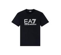 EA7 Hombre Camiseta Gráfica con Logo Ajustado, Black/White, XL