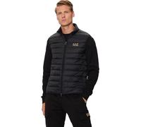 EA7 Hombre Chaleco De Plumas Tejido, Black/Gold, L