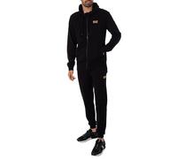Emporio Armani EA7 Chándal para hombre con capucha y cremallera Negro/Oro Talla L
