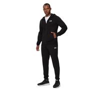EA7 Hombre Chándal Con Capucha Y Cremallera, Black/White, S