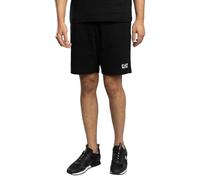 EA7 Hombre Pantalones Cortos Deportivos con Logotipo En La Pierna, Black/White, L