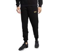 EA7 Hombre Pantalones Deportivos Ajustados De Jersey, Black/Gold, M