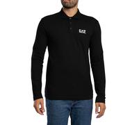 EA7 Hombre Polo De Manga Larga con Logo En El Pecho, Black, L