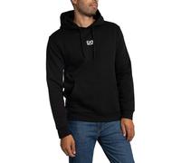 EA7 Hombre Sudadera con Capucha Logotipo Central, Black/White, M