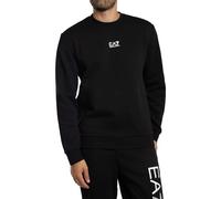 EA7 Hombre Sudadera Felpa Core, Black, L