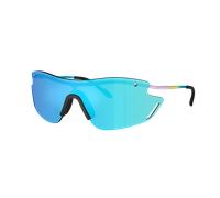 EA7 Hombre Sunglass Q72001 - Color del Marco: Lila brillante, Color de la Lente: Espejo verde claro y azul