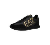 EA7 Hombre Zapatillas Deportivas con Logo Grande, Black/Gold, 42.5 EU