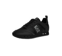 EA7 Hombre Zapatillas Deportivas con Logotipo De Malla De Carbono, Black/Silver, 44 EU