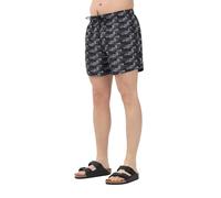 EA7 Pantalones cortos de playa negro para hombre con logotipo all-Over, Negro , XXL